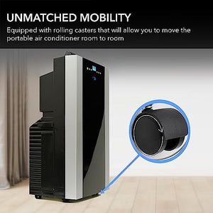 Whynter ARC-14S 14,000 BTU (9,500 SACC) Dual Hose Portable Air Conditioner with Dehumidifier and Fan for Rooms Up to 500 Square Feet, Includes Storage Bag, Platinum/Black, AC Unit Only
