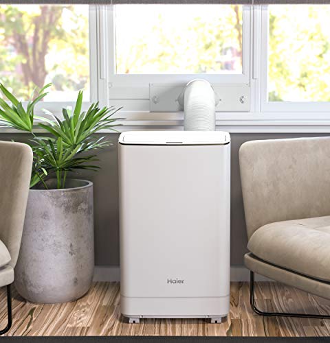 Haier Smart Home 3-in-1 Portable Air Conditioner, Dehumidifier & Room Fan | 13,500 BTU | Easy Install Kit Included | Complete With Wifi & Auto-Evaporation Technology | Cools up to 550 Sq Ft | 115V